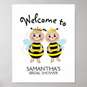 Tegeltje voor koppels 'Meant to Bee' Poster