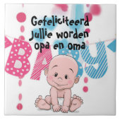 Tegeltje voor opa en oma, zwangerschap (Voorkant)