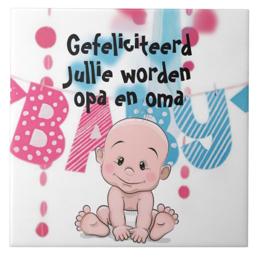 Tegeltje voor opa en oma, zwangerschap (Voorkant)