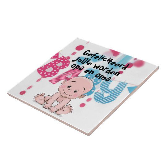 Tegeltje voor opa en oma, zwangerschap (Zijkant)