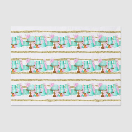 Tegeltjes met leuke bruidsmeisjes bruiloftstaarten tissuepapier (Voorkant)