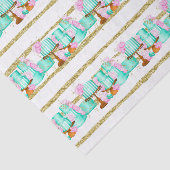 Tegeltjes met leuke bruidsmeisjes bruiloftstaarten tissuepapier (Detail)