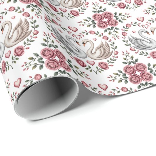 Tegeltjes met liefdevolle vogels Bruiloft Cadeaupapier (Rol Hoek)