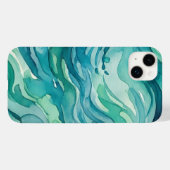 Tegeltjesblauwe Aquarel Oceaan Golven Case-Mate iPhone Case (Achterkant (horizontaal))