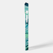 Tegeltjesblauwe Aquarel Oceaan Golven Case-Mate iPhone Case (Achterkant / Links)