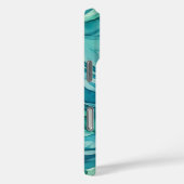 Tegeltjesblauwe Aquarel Oceaan Golven Case-Mate iPhone Case (Achterkant / Rechts)