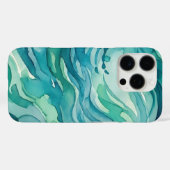 Tegeltjesblauwe Aquarel Oceaan Golven Case-Mate iPhone Case (Achterkant (horizontaal))