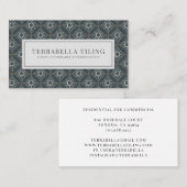 Tegelvloeren Grijs Zwart Diamant Patroon Visitekaartje (Voorkant / Achterkant)