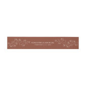 Tegelwerk Ivoor Kleine Bloem Monogram Elegant Uitnodigingen Wikkel (Vlak)