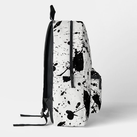 Tegelzwart verf splatter patroon bedrukte rugzak (Links)