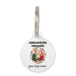 Tegemoetkomende hond citaat gepersonaliseerd huisdierpenning