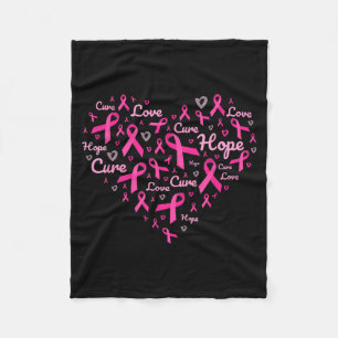 Tegemoetkoming bij borstkanker Roze lint Hart Steu Fleece Deken