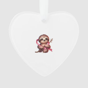 Tegemoetkoming Borstkanker Bewustzijn Cute Sloth R Ornament