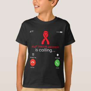 Tegemoetkoming Hartziekte Rode Lint Hartaanval Ove T-shirt