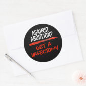 Tegen abortus een vasectomie ondergaan ronde sticker (Envelop)