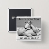 tegen abortus, knop vierkante button 5,1 cm (Voorkant /achterkant)