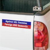 Tegen alle vijanden in het buitenland en binnen de bumpersticker (Op Truck)