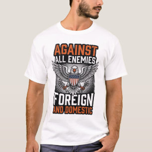 Tegen Alle Vijanden Patriottische Adelaar Shirt On