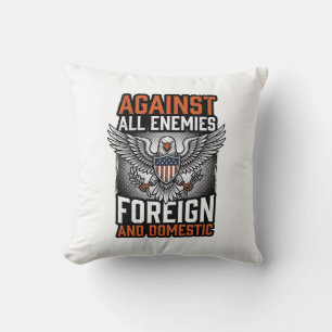 Tegen Alle Vijanden Patriottische Adelaar Shirt On Kussen