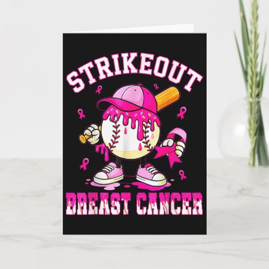 Tegen Borstkanker Bewustzijn Honkbal Drip P Kaart (Voorkant)