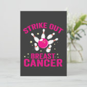 Tegen Borstkanker Grappig Bowling Sport Cadeau Kaart (Staand voorkant)