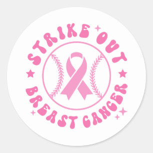 Tegen Borstkanker Pink Lint Bewustzijn Ronde Sticker
