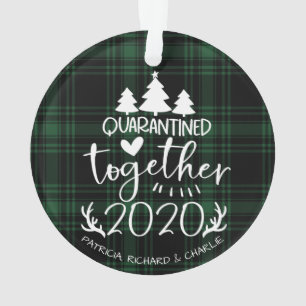 Tegen Covid-19 in Quarantaine Gezellig Kerst Groen Ornament