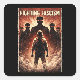 Tegen de duisternis staan vierkante sticker