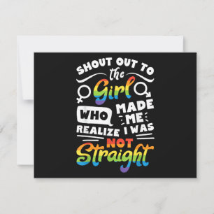 Tegen De Meisje Lesbische Trots LGBT T-shirt G Bedankkaart