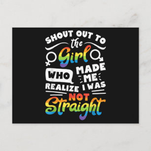 Tegen De Meisje Lesbische Trots LGBT T-shirt G Briefkaart