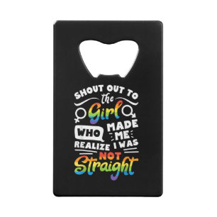 Tegen De Meisje Lesbische Trots LGBT T-shirt G Creditkaart Flessenopener