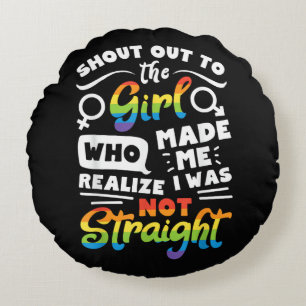 Tegen De Meisje Lesbische Trots LGBT T-shirt G Rond Kussen