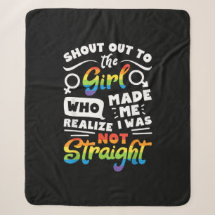 Tegen De Meisje Lesbische Trots LGBT T-shirt G Sherpa Deken