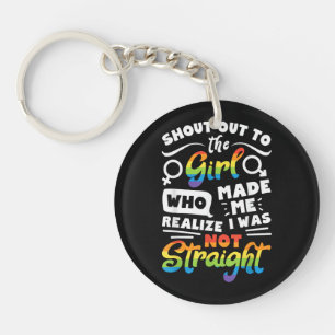 Tegen De Meisje Lesbische Trots LGBT T-shirt G Sleutelhanger