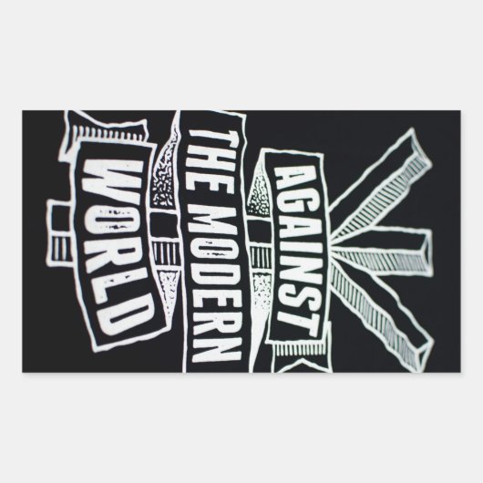 Tegen de moderne wereld rechthoekige sticker (Voorkant)