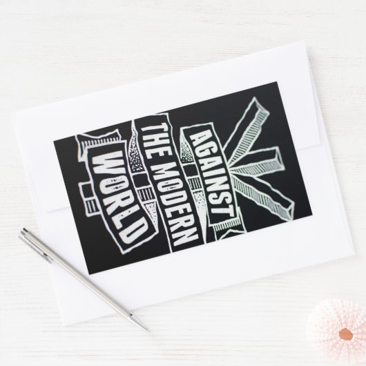 Tegen de moderne wereld rechthoekige sticker (Envelop)