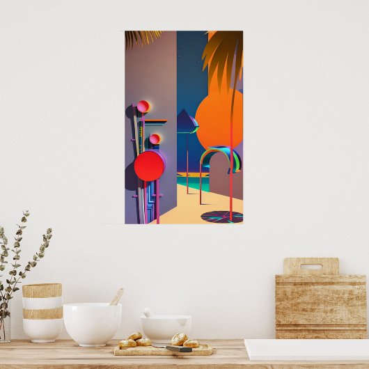 Tegen de muur poster (Keuken)