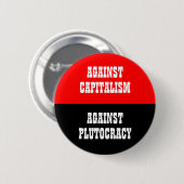 tegen de plutocratie ronde button 5,7 cm (Voorkant /achterkant)