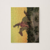 Tegen de zonsondergang door Remington,  cowboys Legpuzzel (Verticaal)
