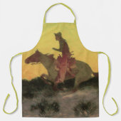 Tegen de zonsondergang door Remington,  cowboys Schort (Voorkant)