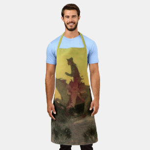 Tegen de zonsondergang door Remington,  cowboys Schort