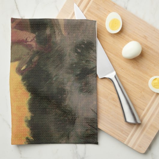 Tegen de zonsondergang door Remington,  cowboys Theedoek