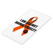 Tegen Dierenmishandeling Oranje Bewustmakingslint Magneet (Linkerzijde)