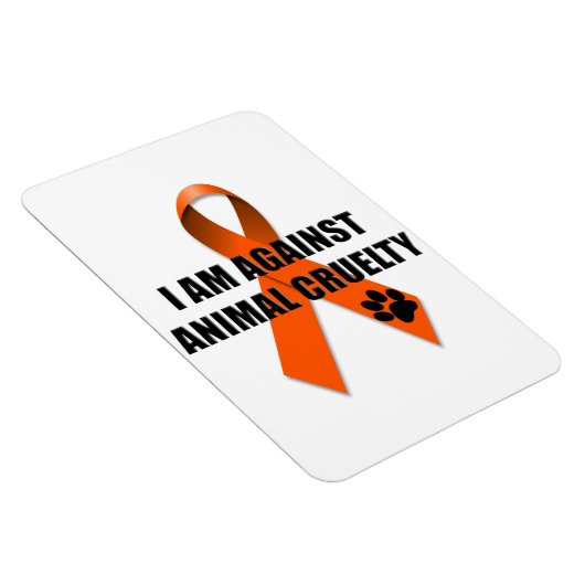Tegen Dierenmishandeling Oranje Bewustmakingslint Magneet (Rechterzijde)