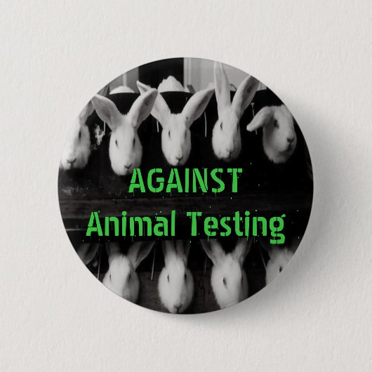 Tegen Dierproeven 2 1/4-inch knoppen Ronde Button 5,7 Cm (Voorkant)