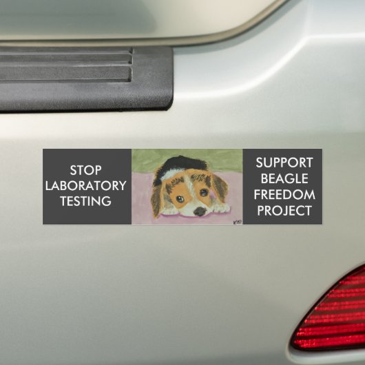 Tegen dierproeven bumpersticker (Op auto)