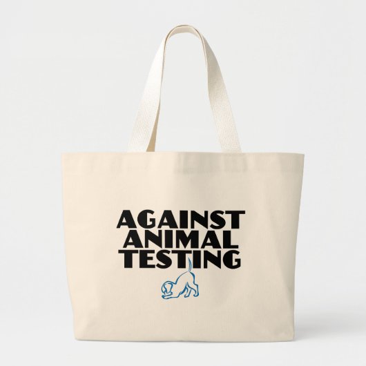 Tegen dierproeven grote tote bag (Voorkant)