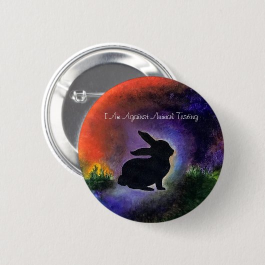 Tegen dierproeven ronde button 5,7 cm (Voorkant /achterkant)