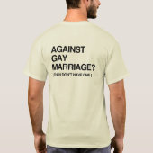 TEGEN GAY MARRIAGE - DAN T-SHIRT (Achterkant)