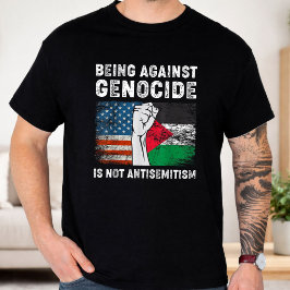 Tegen genocide zijn is geen antisemitisme t-shirt